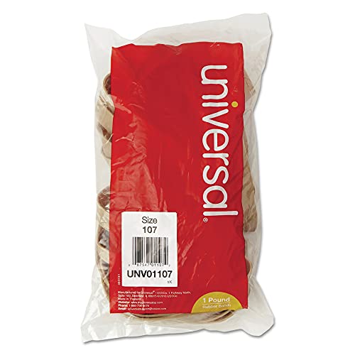 Universal Rubber Bands, Size 107, 7 x 5/8, 40 Bands/1lb Pack (UNV01107), Beige