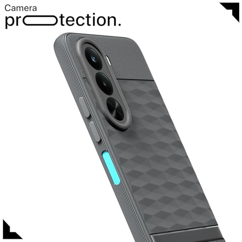 Image of Pikkme Back Cover for Realme P4x 5G Camera Protection 3D Hexa Cube Design Silicone Protective Bumper Case (Grey)