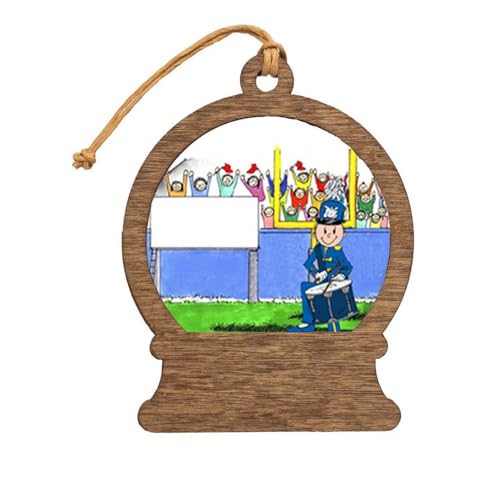 PrintedPerfection.com Personalized Band, Drum Snare - Male Wooden Snow Globe Shaped Christmas Ornament
