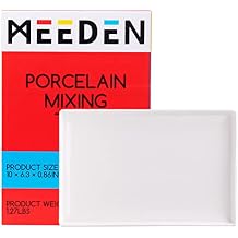 MEEDEN Ceramic Tray Palette, Ceramic Artist Paint Palette, Porcelain Mixing Tray for Watercolor Gouache Painting, Large Mixing Area White Rectangle Palette for Painting Large Artwork