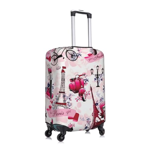 Paris Eiffel Tower France Print Luggage Cover Suitcase Protector Anti-scratch Fits 18-32 Inch Trolley Case3