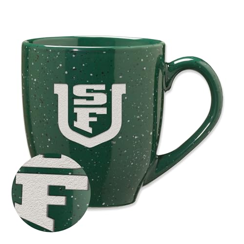 Rico Industries NCAA San Francisco Dons Primary Logo Green 16 oz Team Color Laser Engraved Speckled Ceramic Coffee Mug