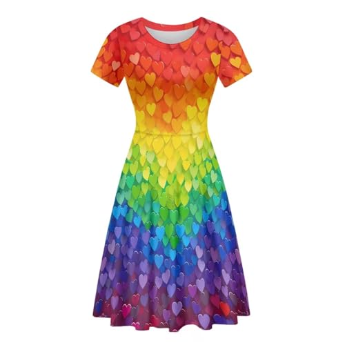Image of Biyejit Women's Summer Casual Short Sleeve T-Shirt Swing Dress Crew Neck Plus Size S-4XL