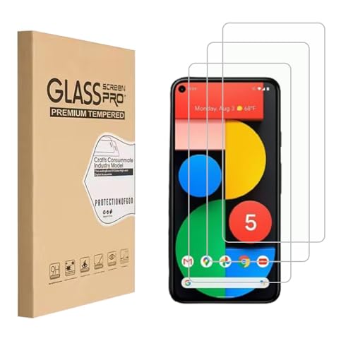 Tempered Glass Screen Protector for Google Pixel 5, 9H Hardness Ultra Clear Anti-Scratch Anti-Fingerprints Bubble-Free (NOT fit for Google Pixel 5a/4/3 and any other phones)(3 Pack)