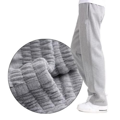 Men's Baggy Sweatpants Fleece Straight Leg Casual Pants, Elastic Waist Athletic Workout Jogger Sweat Pants with Pockets3