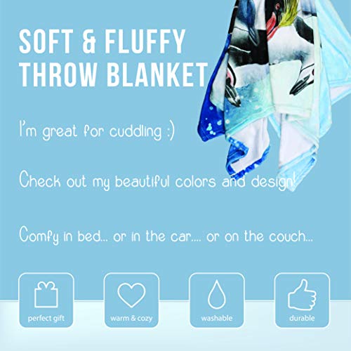 Penguin Throw Blanket, Adorable Super-Soft Extra-Large Penguin Blanket For Girls, Boys, Adults, Teen, Kids And Children, Fleece Penguin Blanket (50In X 60In) Warm And Cozy Throw For Bed Crib Or Couch #TOP4