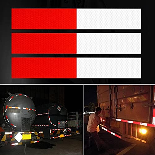 10 -st Credit veiligheid Veiligheid Veilig Red White Sticker Car Reflective Sticker WAARSCHUWING Strip Reflecterende Truck Auto -benodigdheden 4.5 * 30 cm - Afbeelding 5
