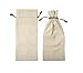 Natural Linen Wine Bags With Drawstrings - 12 Pack