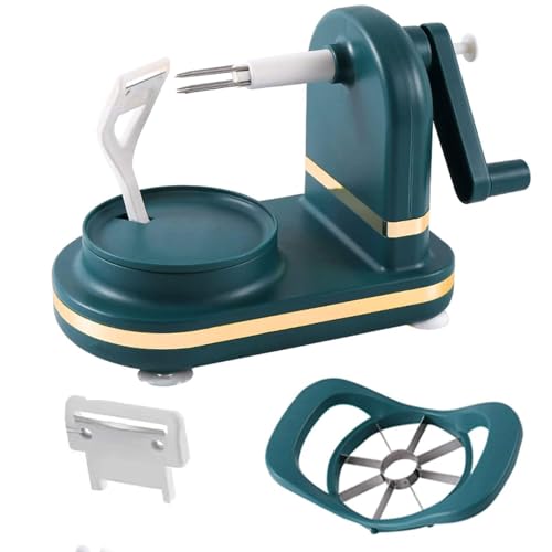 LAIOUSN Manovella Rotante Manuale Pere Pelapatate 8 Cunei Affettatrici Corer per Frutta Verdura Multifunzione Cucina Peeling Strumento Pelapatate