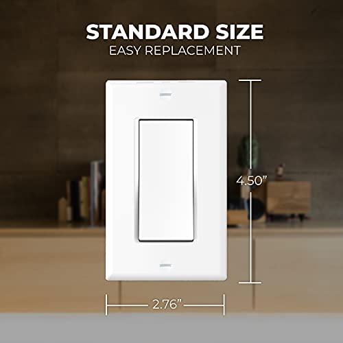 Tania Wiring Devices Light Switch Cover, Decorator/Gfci Wall Plates, 1-Gang Standard Size Electrical Outlet Cover, Unbreakable, Polycarbonate Thermoplastic, Ul Listed - White #TOP2