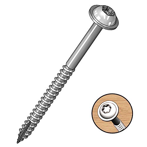 Milescraft 5202 Wood Pocket Hole Screws - #7 x 1-1/4" Washer Head with Coarse Thread (100pc.), Torx Drive Self-Tapping, For Indoor Use