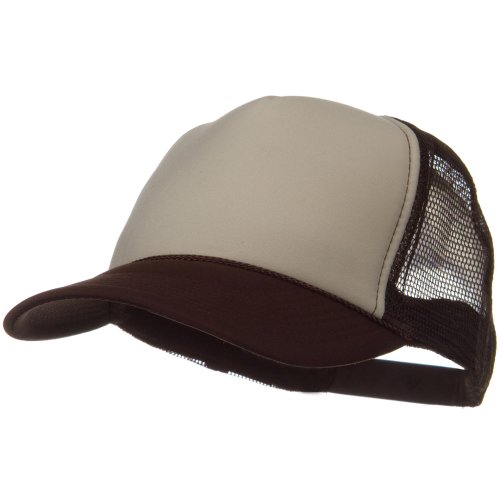 Otto Two Tone Polyester 5 Panel Foam Front Mesh Back Cap - Brown Tan