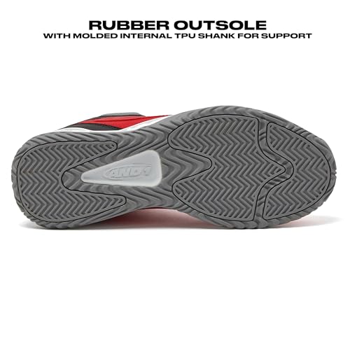 AND1 Pulse 3.0 Basketball Shoes for Men, Indoor or Outdoor, Street or Court Basketball Sneakers Men - Black, Red, or White - Red/Black, 9 Medium