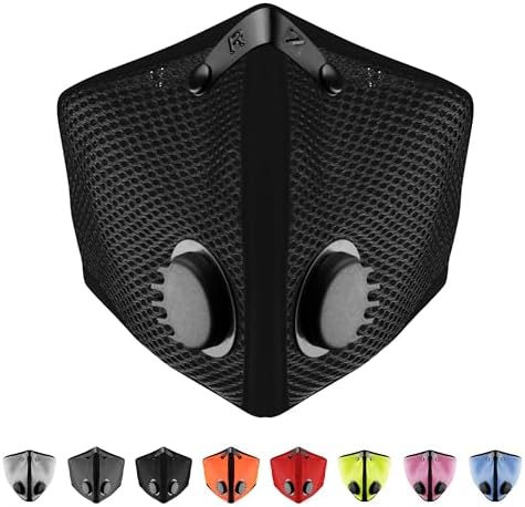 RZ Mask M2 - Cooling Mesh Dust Mask w/ 99.8% Carbon Filtration, Anti Fogging w/Easy Use Hook-and-Loop Head Strap