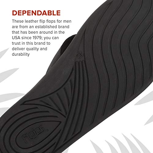 Flojos Men's Cole2.0 Flip-Flop, Black, 10 #TOP3