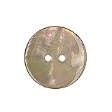 Beige MYMERCERIE Lot de 6 Boutons Nacre Ronds Beige Lin - Taille 22mm