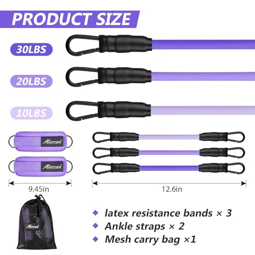Ankle Resistance Bands, Ankle Bands for Working Out with Cuffs, Resistance Bands for Leg Butt Training Workout Equipment for Kickbacks Hip Gluteus Training Exercises, Ankle Strap with Exercise Bands - Image 5