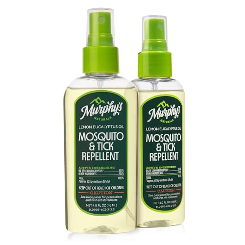 Murphy's Naturals Mosquito & Tick Bug Repellent Spray, Oil of Lemon Eucalyptus for Skin + Outdoor...