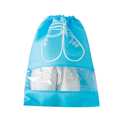 Preisvergleich Produktbild ReTink tragbare Schuh-Aufbewahrungstasche mit Kordelzug, staubdicht, zum Aufhängen, platzsparend, Reisezubehör, himmelblau, S