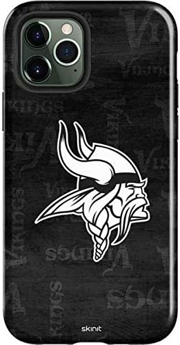 Skinit Impact Phone Case Compatible with iPhone 12 Pro Max - Officially Licensed NFL Minnesota Vikings Black & White Design