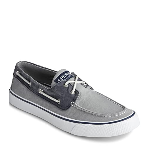 Sperry Men's Bahama II Boat Shoe, Grey/Navy, 13