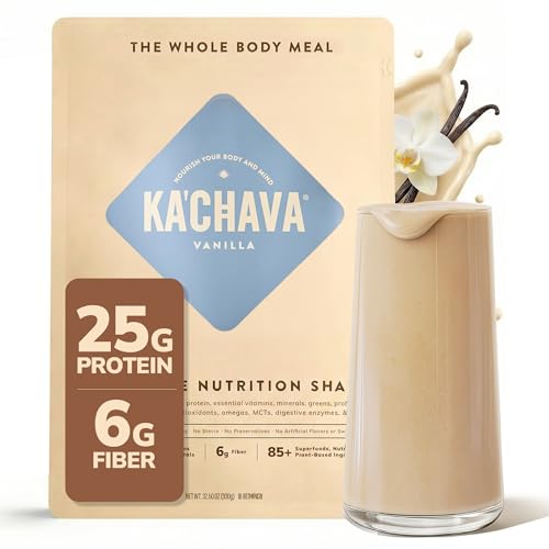 Image of Ka'Chava Whole Body Meal Shake Vanilla 2 lb - Vegan Protein Powder with 85+ Superfoods & Greens - Plant-Based Meal Replacement with Probiotics & Digestive Enzymes - Gluten & Dairy Free (15 Servings)