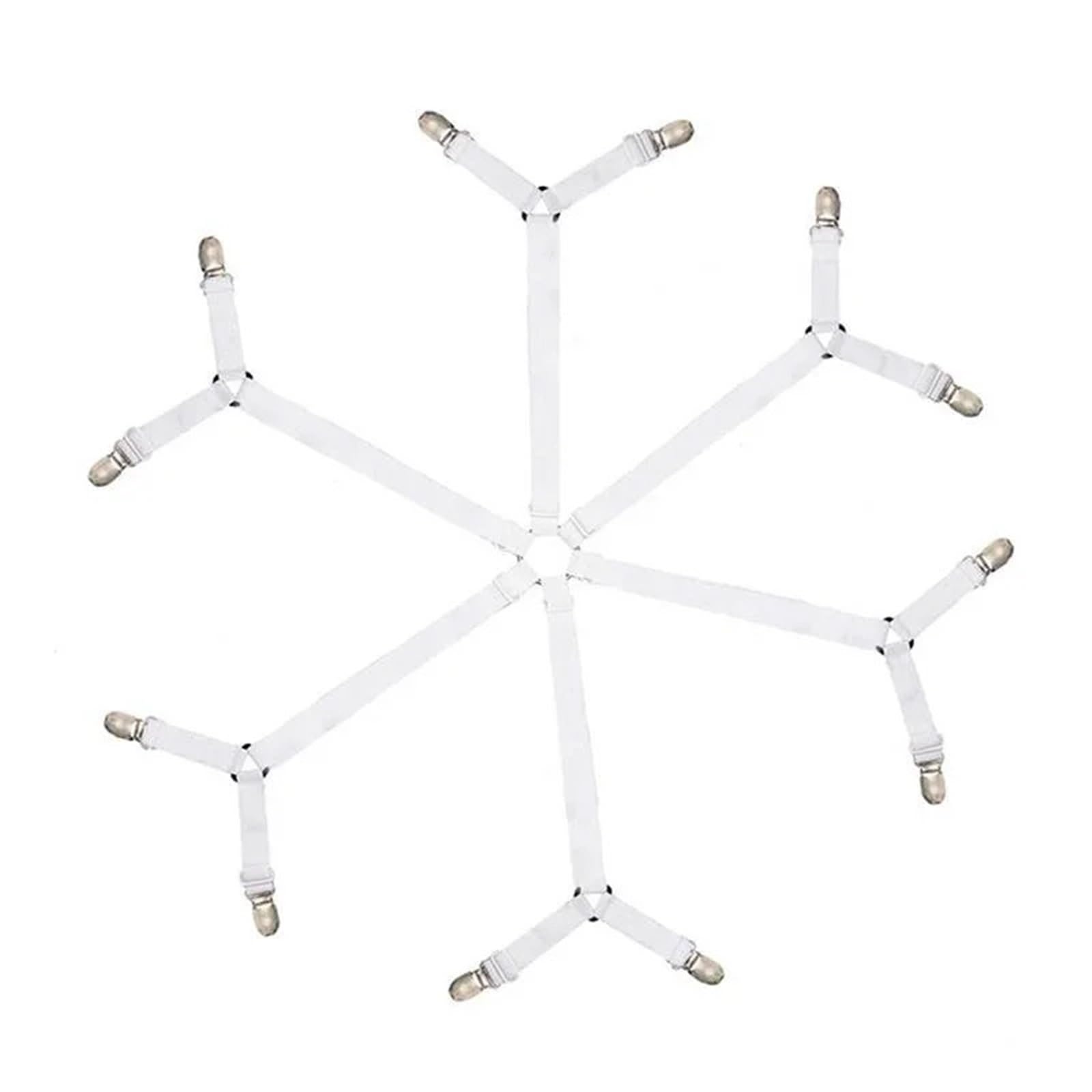 Gbrcen Mattress Straps 10PCS Fixed Holder Adjustable Elastic Bed Sheet Holder Mattress Clip Fasteners Cover Blankets Non-Slip Fixing Strap Grippers for Bedding(White)