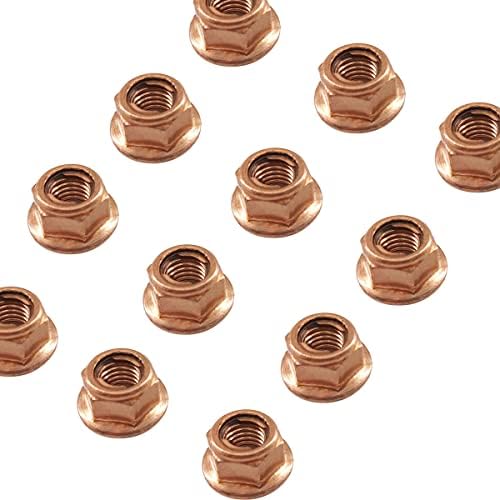 EXHAUST MANIFOLD NUTS HEAD STUD NUT M8 HEX COPPER SELF LOCKING