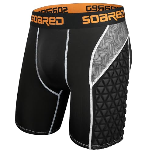 Soared Youth Sliding Shorts Baseball XPE Padded Slider Shorts Protective Compression Short for Football Lacrosse Softball Baseball Black