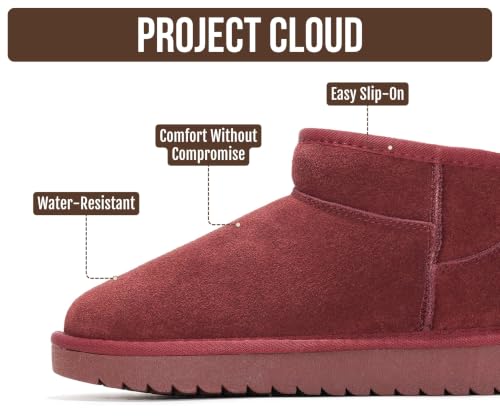 Image of Project Cloud 100% Genuine Leather Comfortable Womens Ankle Boots | Water Resistant Memory Foam Insole Winter Shoes - Trendy Footwear Outdoor Fall Shoes for Women - Winter Boots for Women