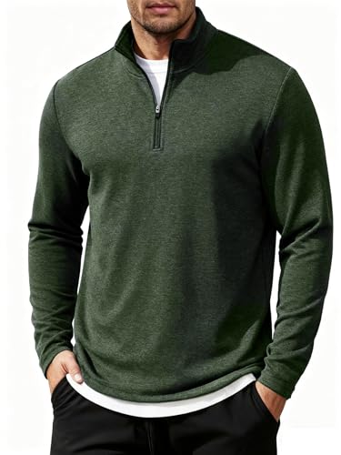 COOFANDY Men's Golf Shirt Long Sleeve Quarter Zip Pullover Mock