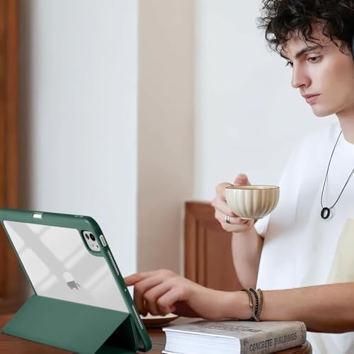 Image of LIRAMARK Smart Case for Apple iPad Pro 11 inch 2022 /2021 /2020 4th /3rd Generation [Auto Sleep /Wake Cover] [Pencil Holder] [Soft Flexible Case Cover] Evo Series - Green