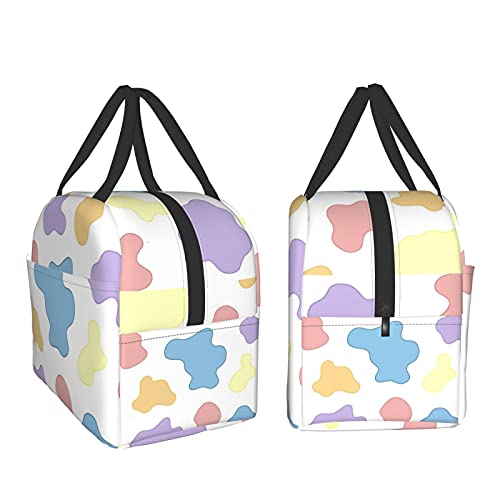 Carati Insulated Lunch Bag Reusable Lunch Box Women Men, Cooler Lunch Boxes Waterproof Lunch Tote For Picnic Office Work, Cute Cow Print #TOP2