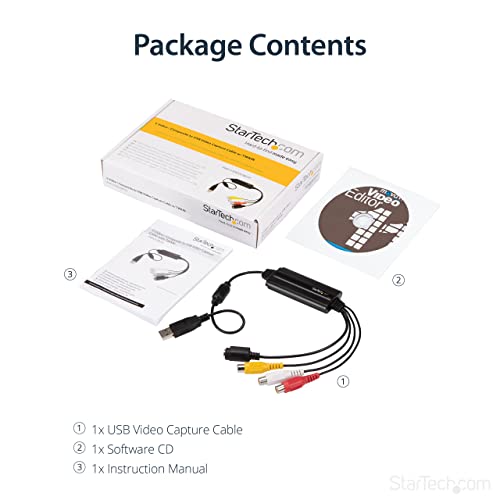 StarTech.com USB Video Grabber (USB 2.0 Video Adapter mit TWAIN Support, Analog auf Digital Konverter, Windows)