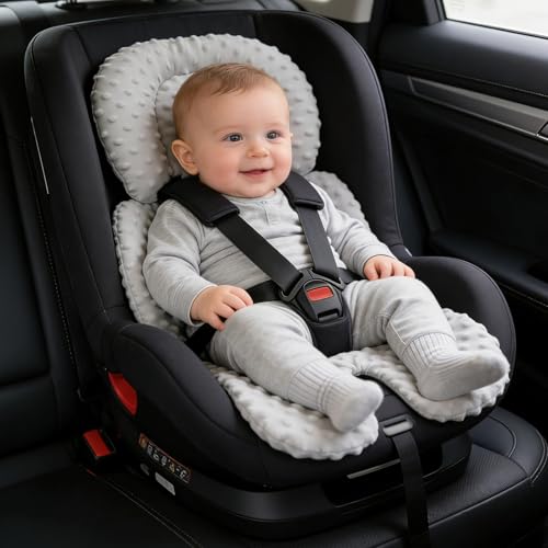 Image of KAKIBLIN Infant Car Seat Insert, Carseat Head Insert & Body Support for Newborn, 2-in-1 Reversible Newborn Car Seat Cushion, Soft Stroller Insert for Car Seats, Bouncer, Strollers, Swing