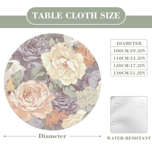 Nappe ronde rose extensible 101-129 cm imperméable et infroissable - 3