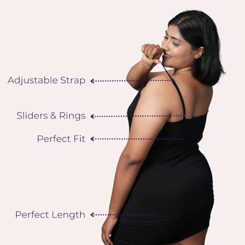 Image of Adira | Plus Size Camisole for Women | Plus Size Camisole | Soft Adjustable Shoulder Elastic | Layering Under Sheer Tops, Shirts & T-Shirts | Offers Full Coverage | Pack of 1