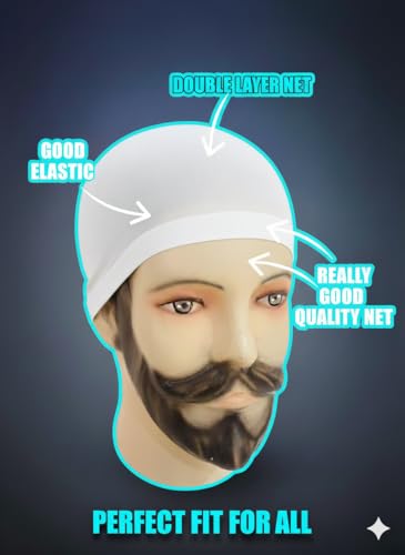 Image of SATKARTAR London UK Double Layer Elastic Stocking Wig Cap for Men & Women | Good Elastic Nylon Net Cap | Breathable & Stretchable Wig Cap for Daily Use