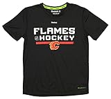 Outerstuff NHL Boys Youth (8-20) Speedwick Short Sleeve T-Shirt (Calgary Flames, X-Large (18-20))