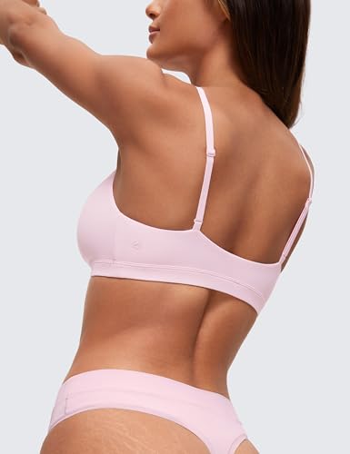 Image of CRZ YOGA Softhold Triangle Bralette | Double Lined, Light Support, Non Padded, Wireless, Casual, Ultra-Soft, V Neck, Adjustable Square Back, Everyday Bra for Women