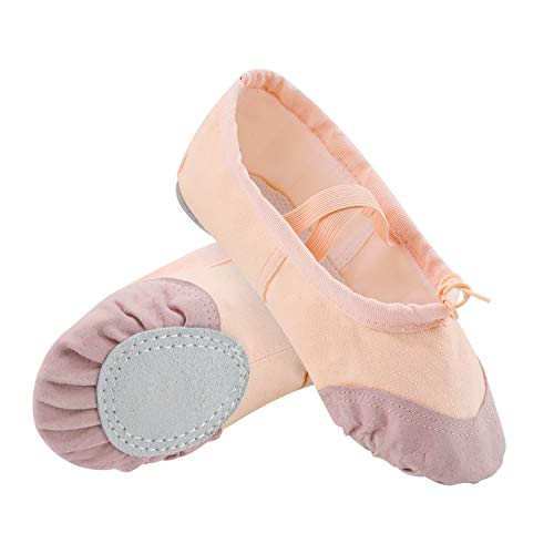 AYPOW Zapatillas de Ballet para Mujer Zapatillas de Baile Zapatillas de Yoga Zapatillas de Pilates Zapatillas de Lona con Suela Dividida Plantas Suaves para niña, Mujeres
