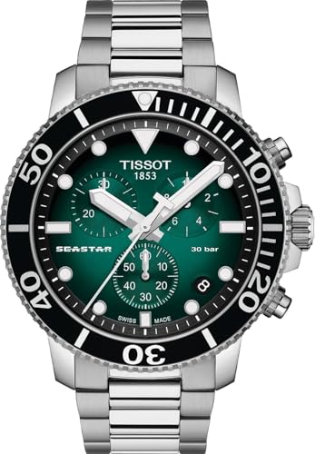 Image of Tissot Seastar Chronograph Quartz Green Dial Men's Watch T120.417.11.091.01