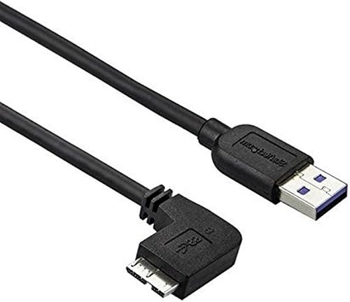 StarTech.com 1m 3 ft Slim Micro USB 3.0 Cable M/M - Left-Angle Micro-USB - USB 3.0 A to Micro B - Angled Micro USB - USB 3.1 Gen 1 (5Gbps) (USB3AU1MLS)