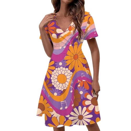 Image of Women's Summer Formal Dresses Short Sleeve Wrap V Neck Dresses Bridesmaid Wedding Guest Dress with Pockets