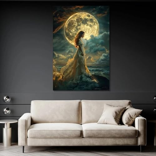 Décoration d'intérieur pleine lune mystique impression sur toile - 2