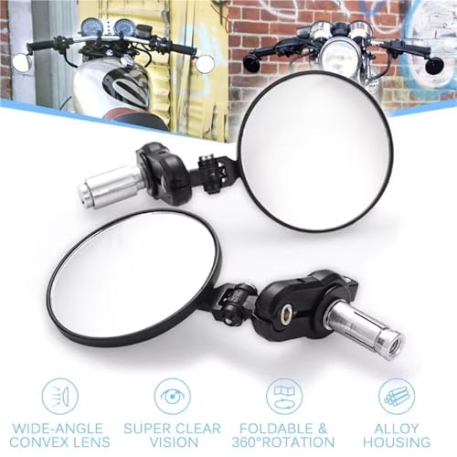Retrovisores de motocicleta de aluminio para sustituir espejos rotos en manillar 22mm 2