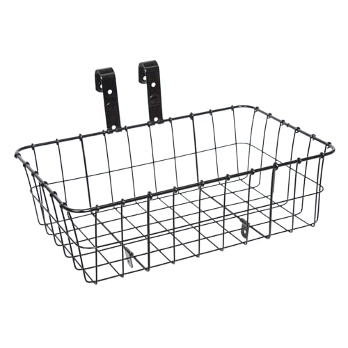 Wald 137 Standard Medium Front Handlebar Bike Basket with Hardware - Weather Resistant in Black - 15 x 10 x 4-3/4