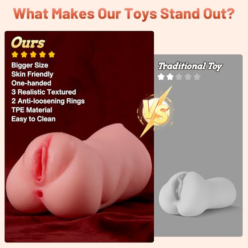 Image of ZEMALIA Realistic Male Masturbator Sex Toys for Men with Triple Channels | 8.6in Soft Sex Doll with Lifelike Face, Vagina & Anus, Pocket Pussy with 3D Texture Sleeve, Reusable Adult Toy for Solo Use