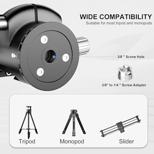Image of EMART 2 Pack Heavy Duty Light Stand 8.5ft and EMART Low Profile Tripod Ball Head