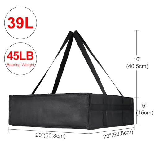 WADY Pizza Delivery Bag - Pizza Bag for Delivery, Reusable Thermal Bags with Zipper & Handle for Outdoor, Picnic, Parties, Perfect for Professional Pizza Transportation (Black) by WADY - Image 2